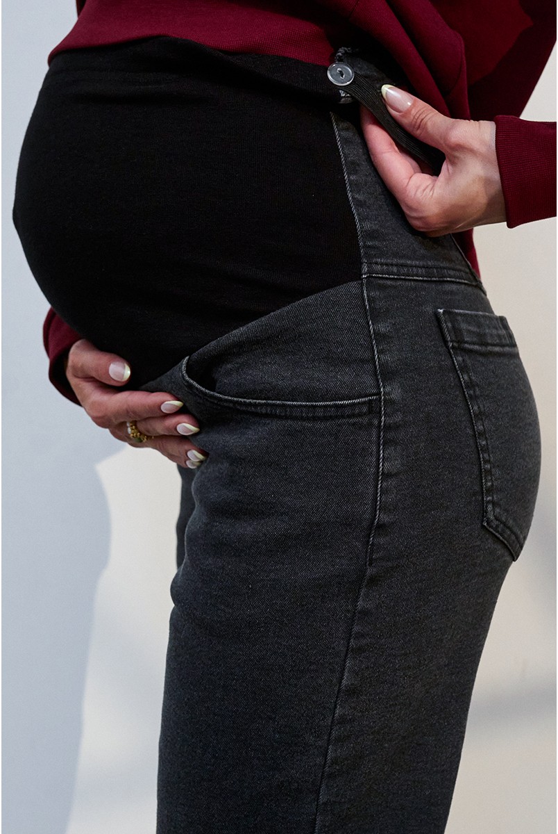 Джинсы для беременных Leyton Черно-серый Yula Mama