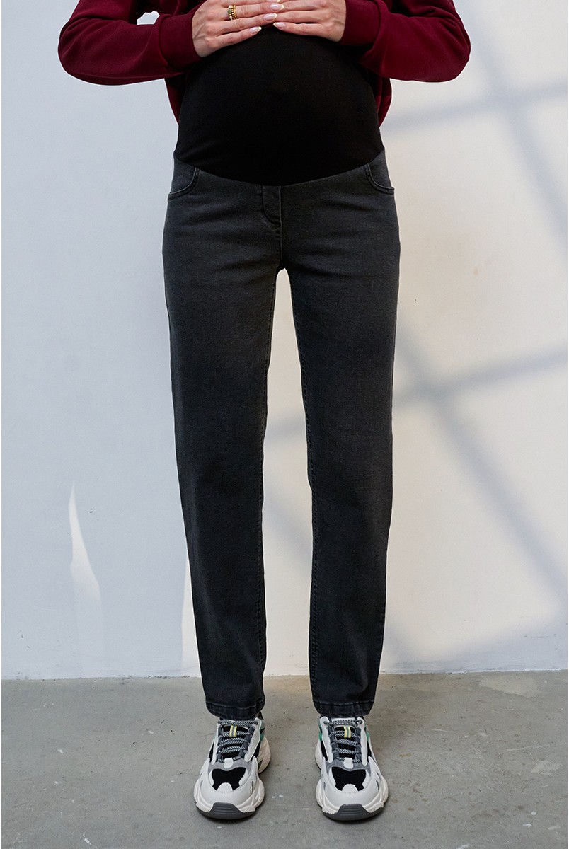 Джинсы для беременных Leyton Черно-серый Yula Mama