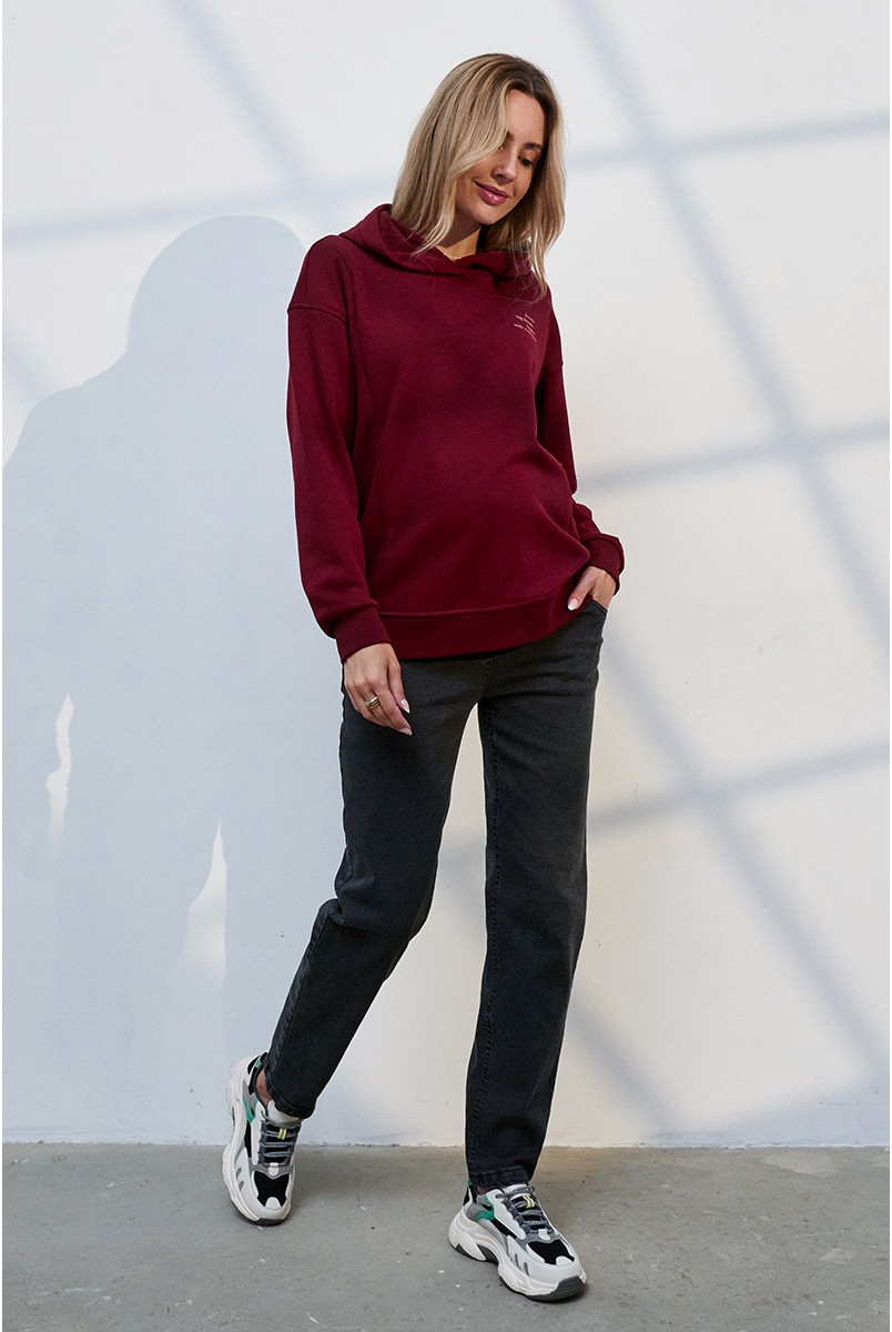 Джинсы для беременных Leyton Черно-серый Yula Mama