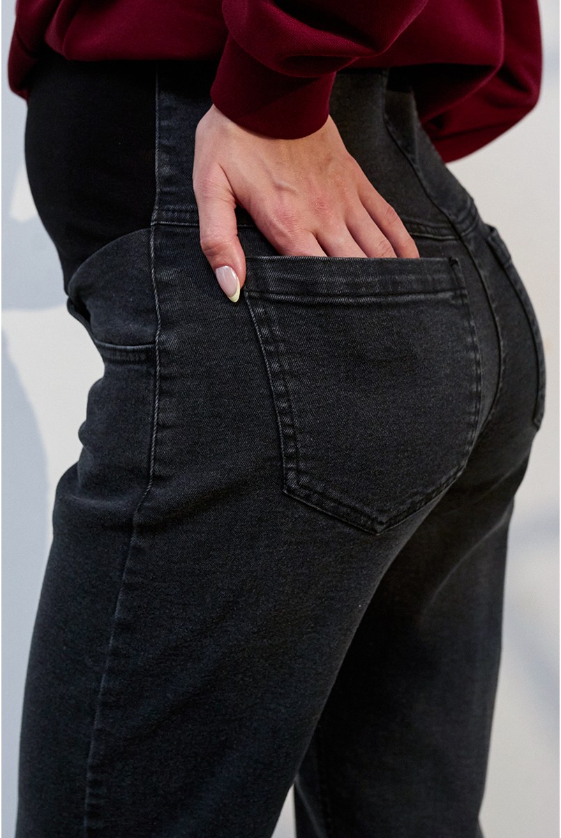 Джинсы для беременных Leyton Черно-серый Yula Mama