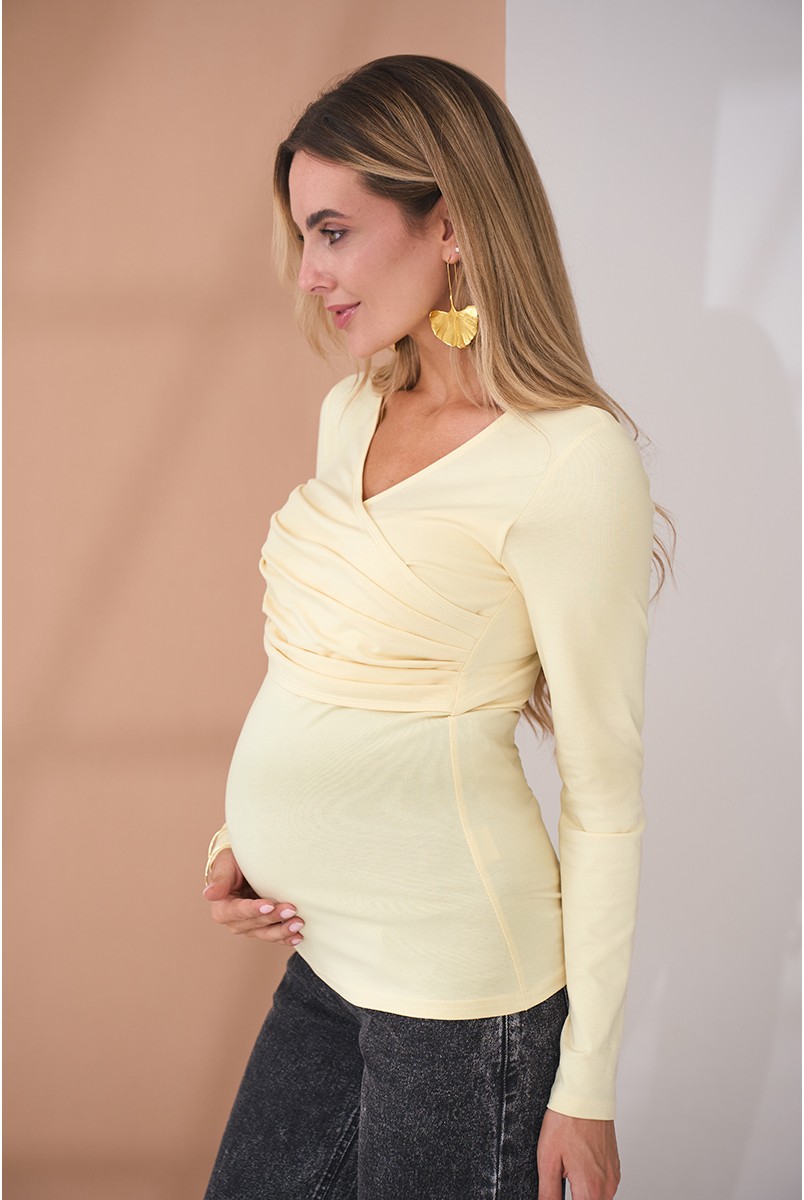 Лонгслив для беременных и кормящих Isobel Кремовый Yula Mama