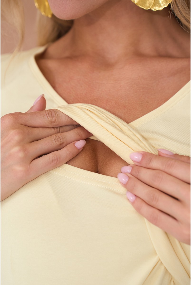 Лонгслив для беременных и кормящих Isobel Кремовый Yula Mama