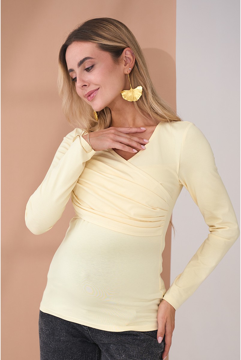 Лонгслив для беременных и кормящих Isobel Кремовый Yula Mama