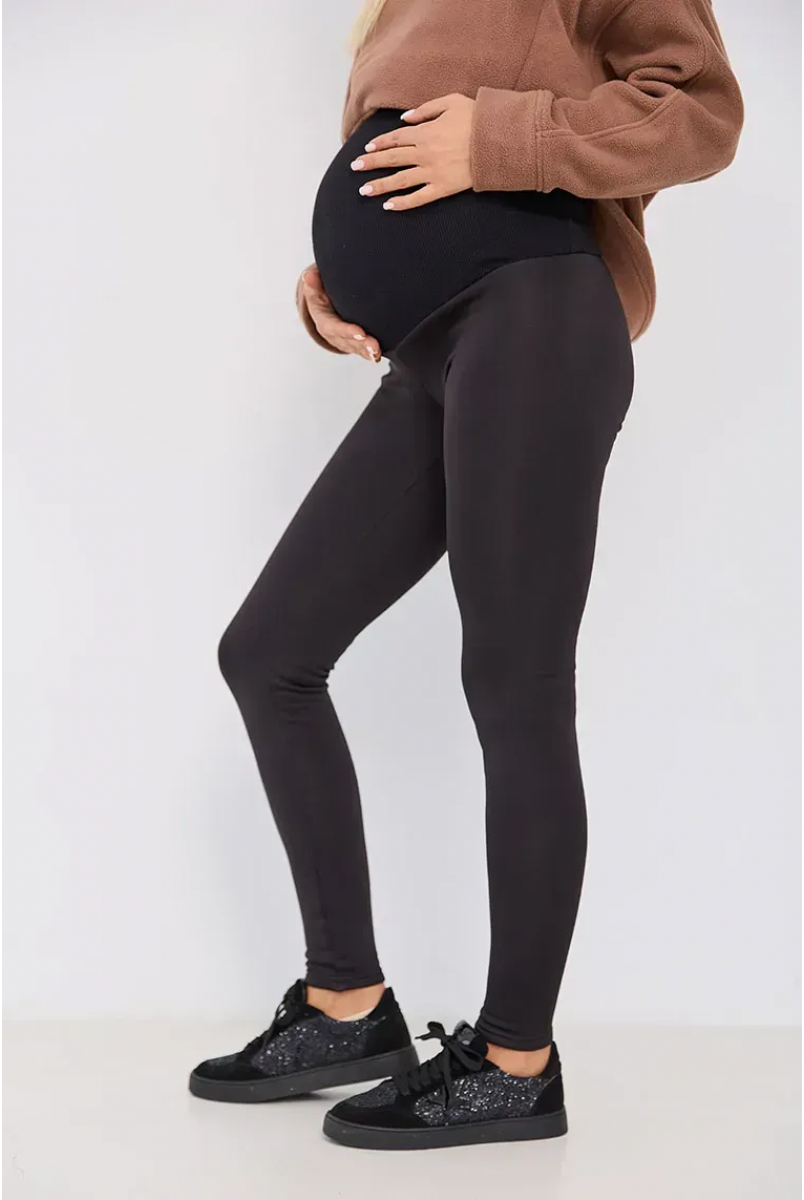 Теплые лосины на меху для беременных Montreal Черный Lullababe