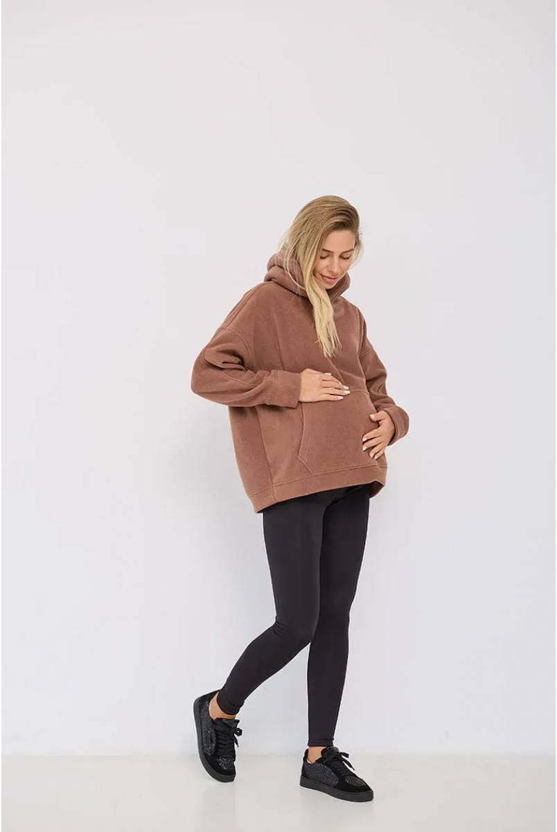 Теплые лосины на меху для беременных Montreal Черный Lullababe