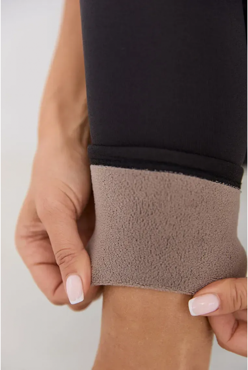 Теплые лосины на меху для беременных Montreal Черный Lullababe