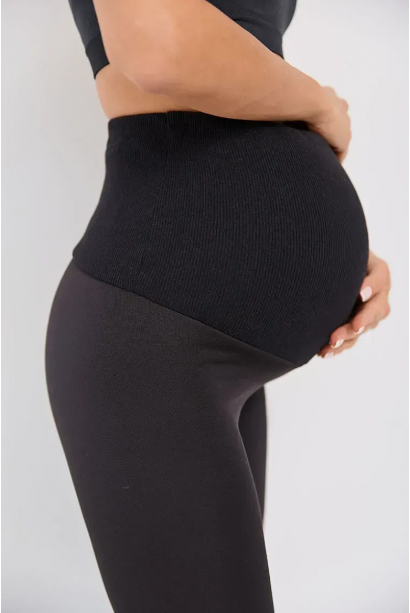 Теплые лосины на меху для беременных Montreal Черный Lullababe