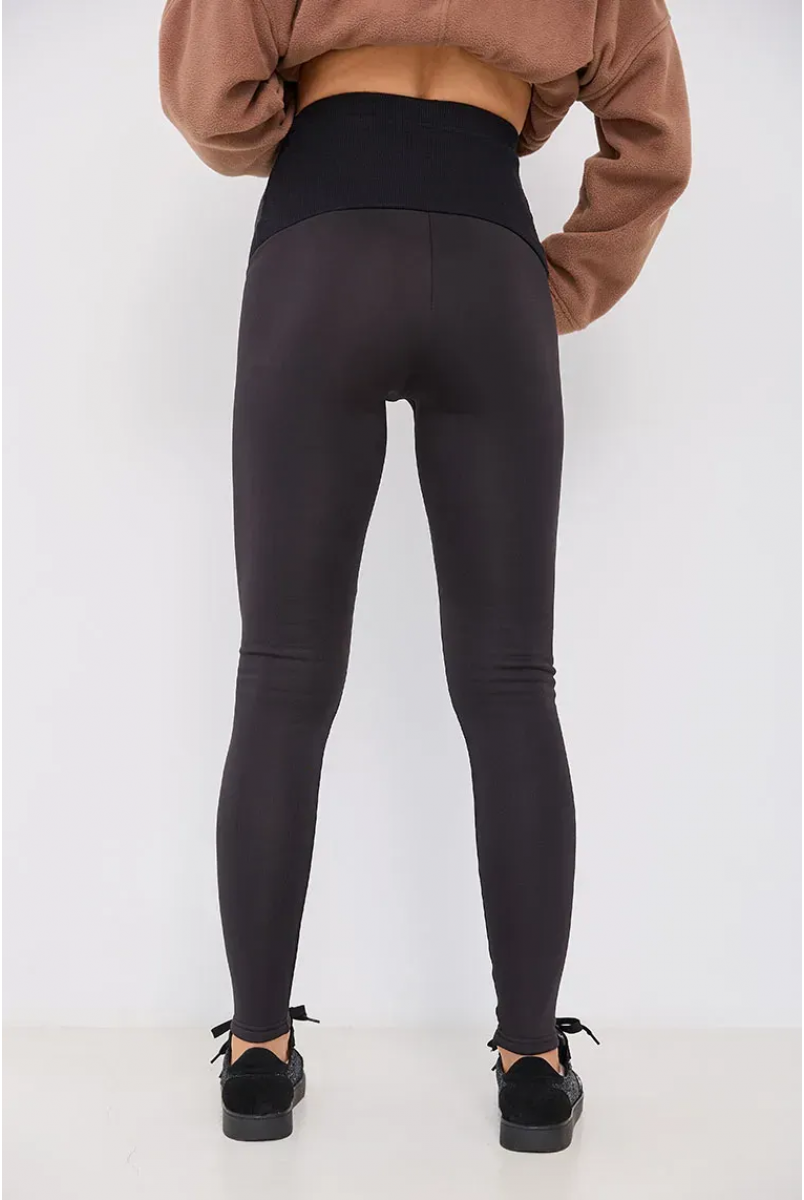 Теплые лосины на меху для беременных Montreal Черный Lullababe