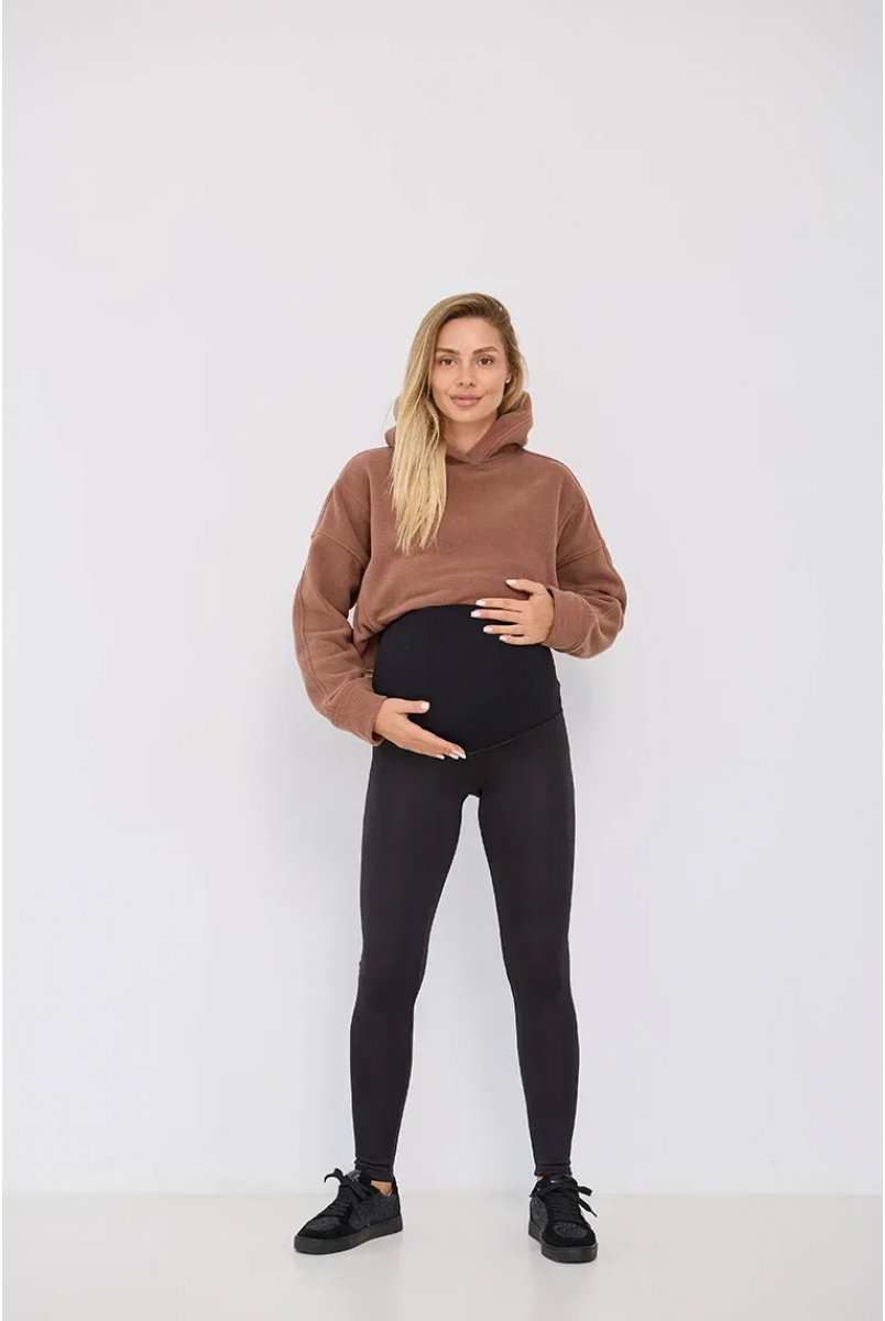 Теплые лосины на меху для беременных Montreal Черный Lullababe