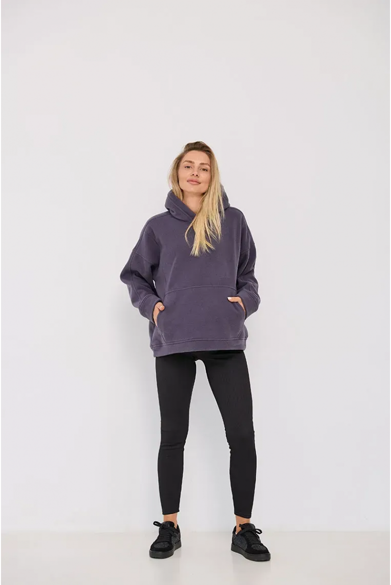 Теплые лосины в рубчик для беременных Regina - Черный Lullababe