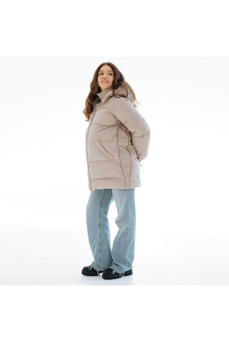 Зимняя слингокуртка / Пуховик для беременных Бежевый Love&Carry