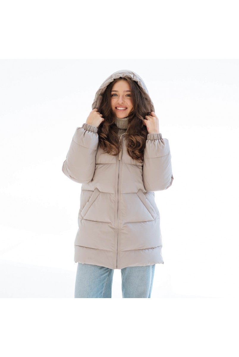 Зимняя слингокуртка / Пуховик для беременных Бежевый Love&Carry