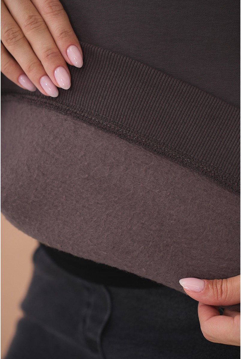 Теплая туника для беременных и кормящих Harmony темный тауп Yula Mama