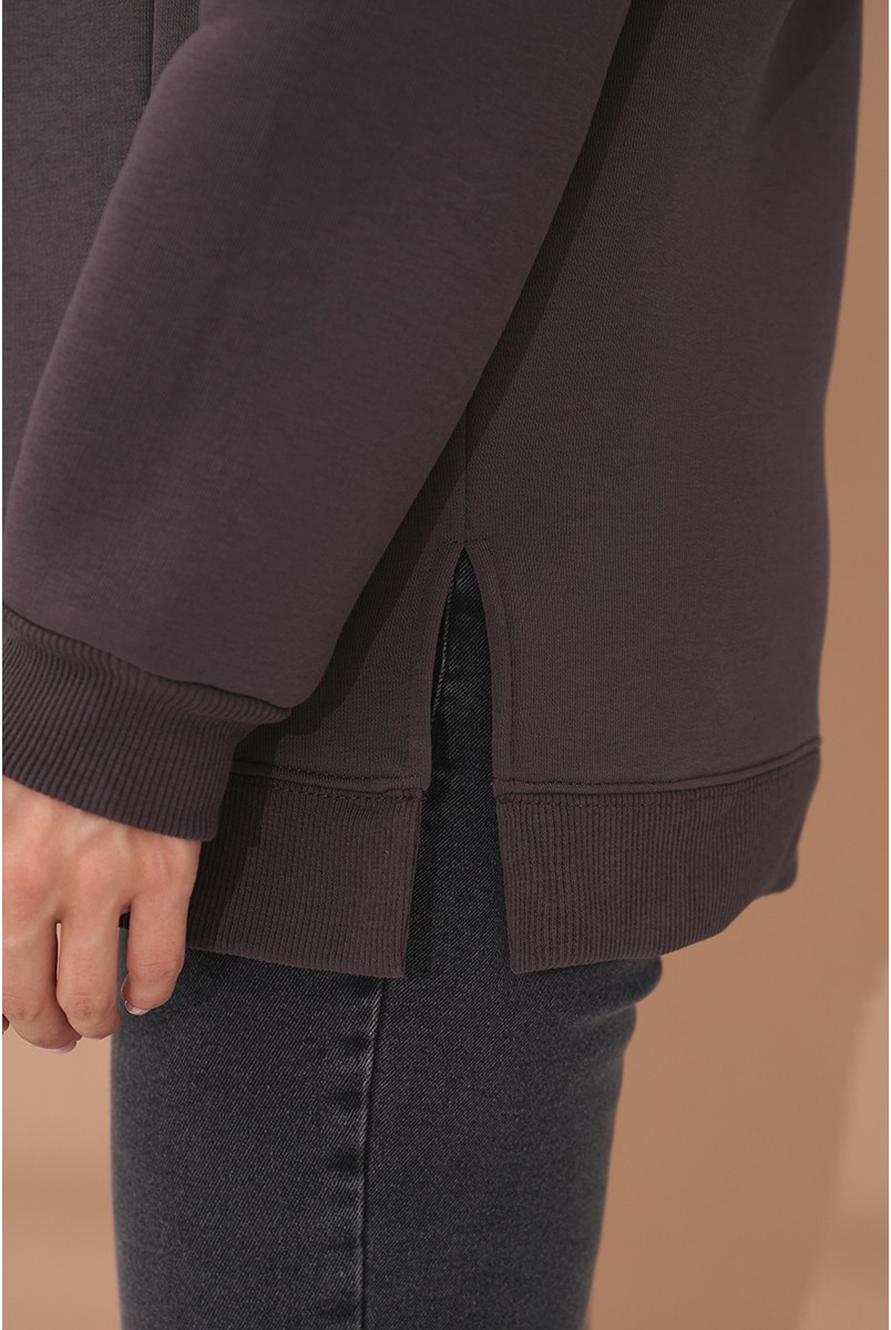 Теплая туника для беременных и кормящих Harmony темный тауп Yula Mama