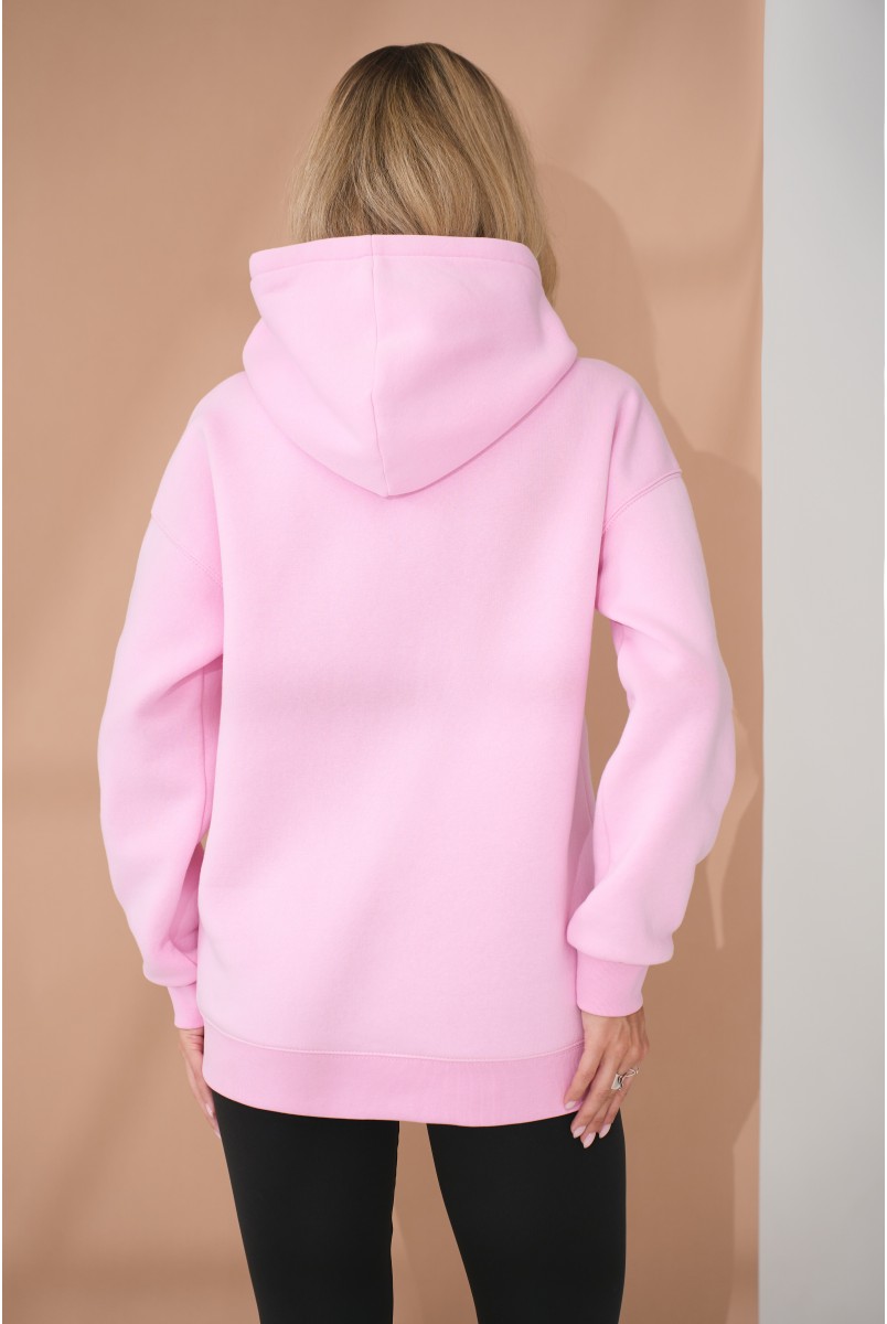 Теплий худі з вишивкою на грудях Angel Рожевий Yula Mama