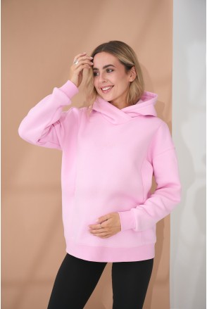 Теплий худі з вишивкою на грудях Angel Рожевий Yula Mama Теплий худі з вишивкою на грудях Angel Рожевий Yula Mama
