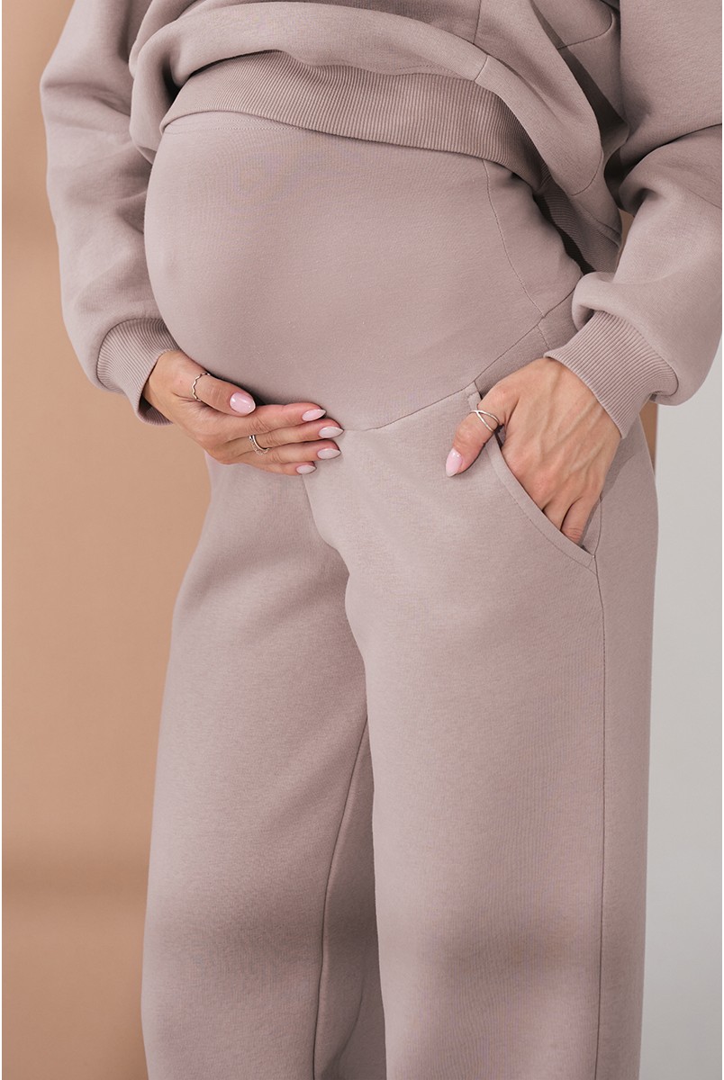 Теплый костюм для беременных и кормящих Urban Пудрово-бежевый Yula Mama