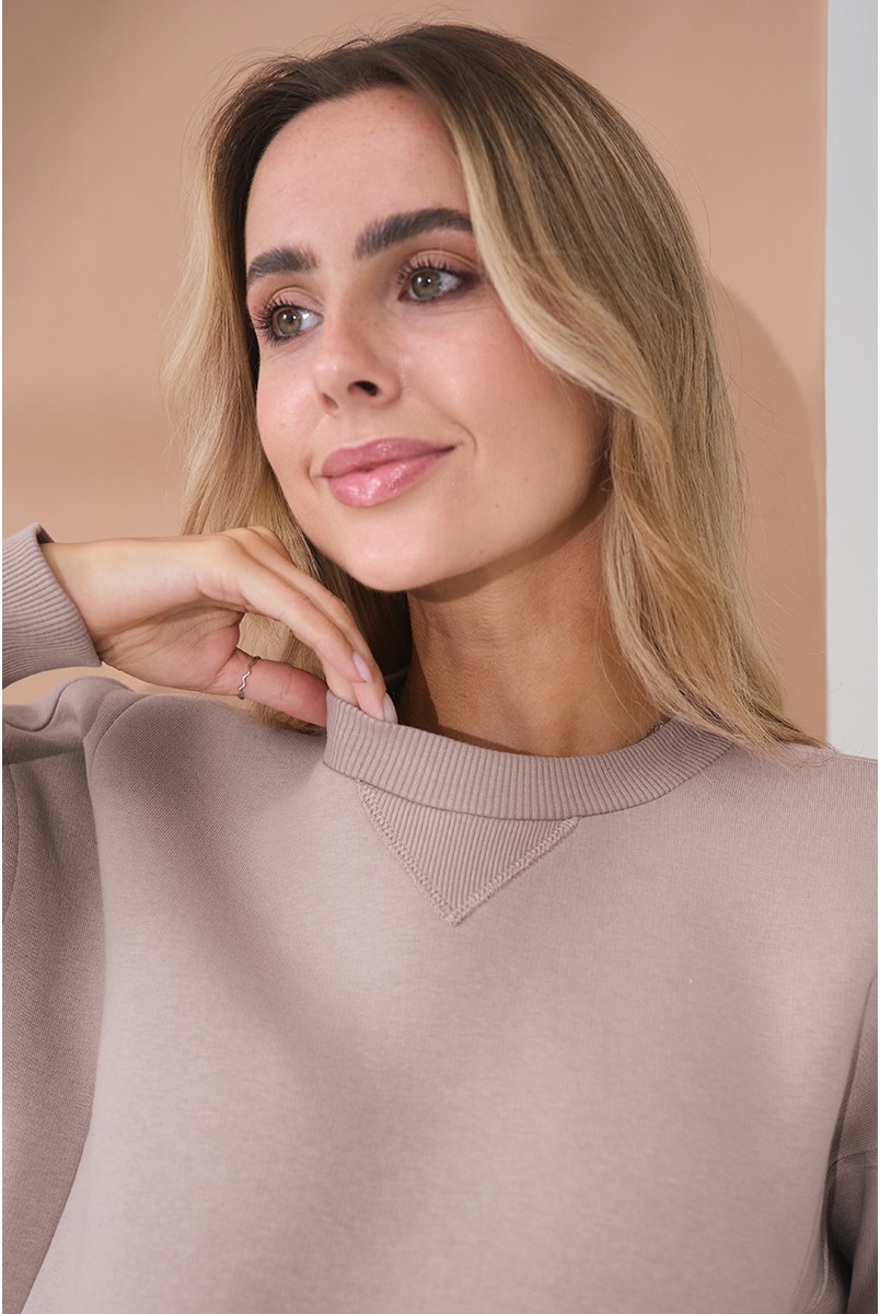 Теплый костюм для беременных и кормящих Urban Пудрово-бежевый Yula Mama