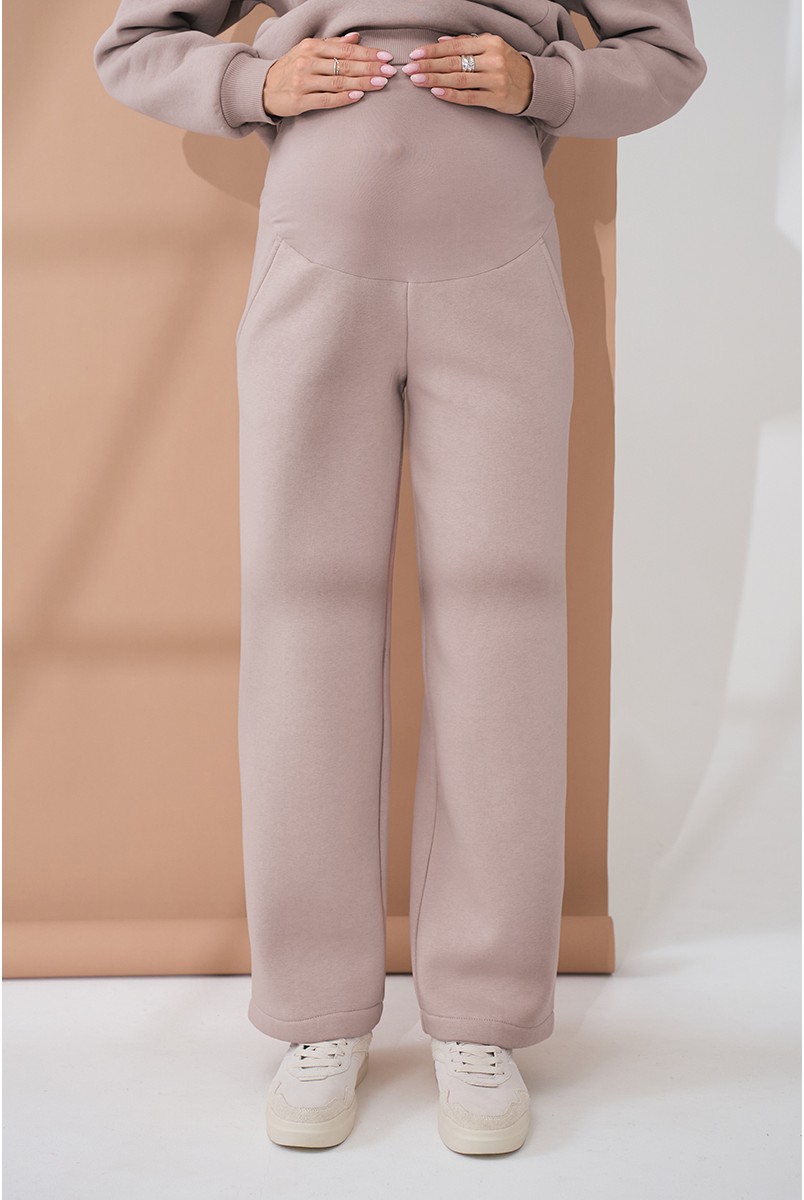 Теплый костюм для беременных и кормящих Urban Пудрово-бежевый Yula Mama