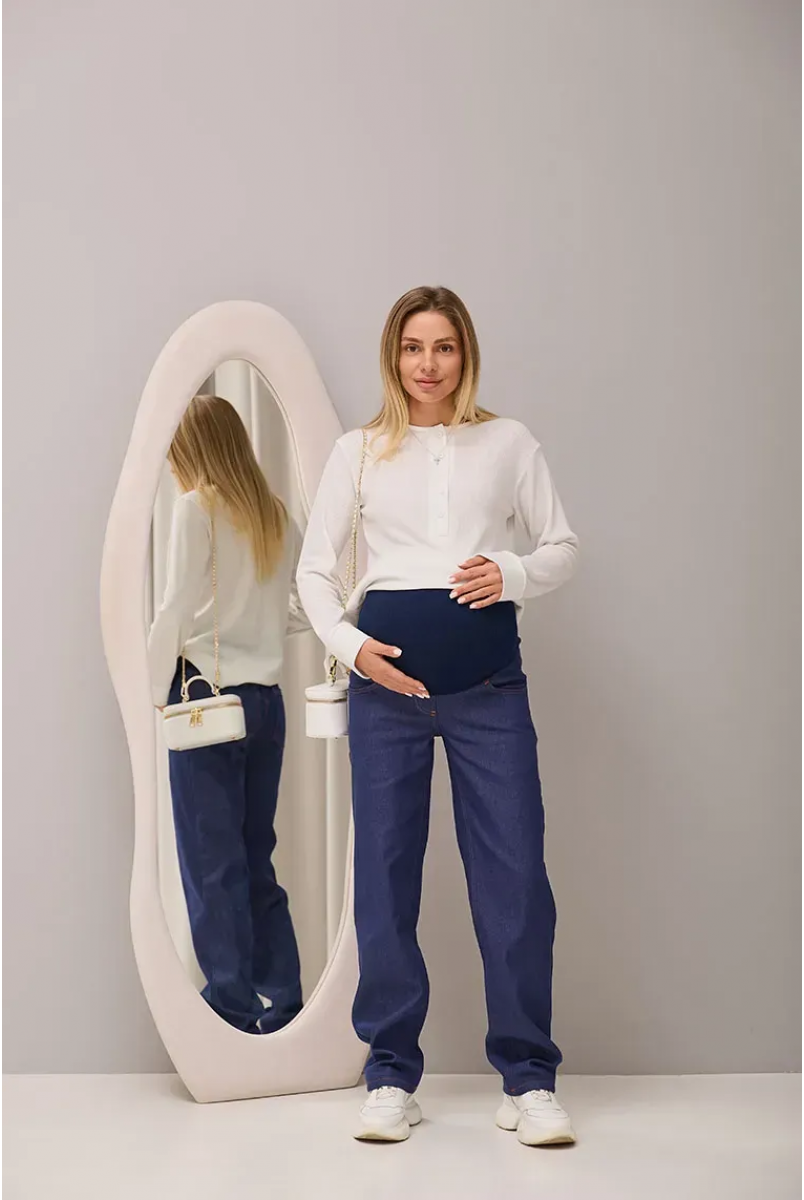 Теплі джинси баггі для вагітних Kestel Winter - Синій Lullababe