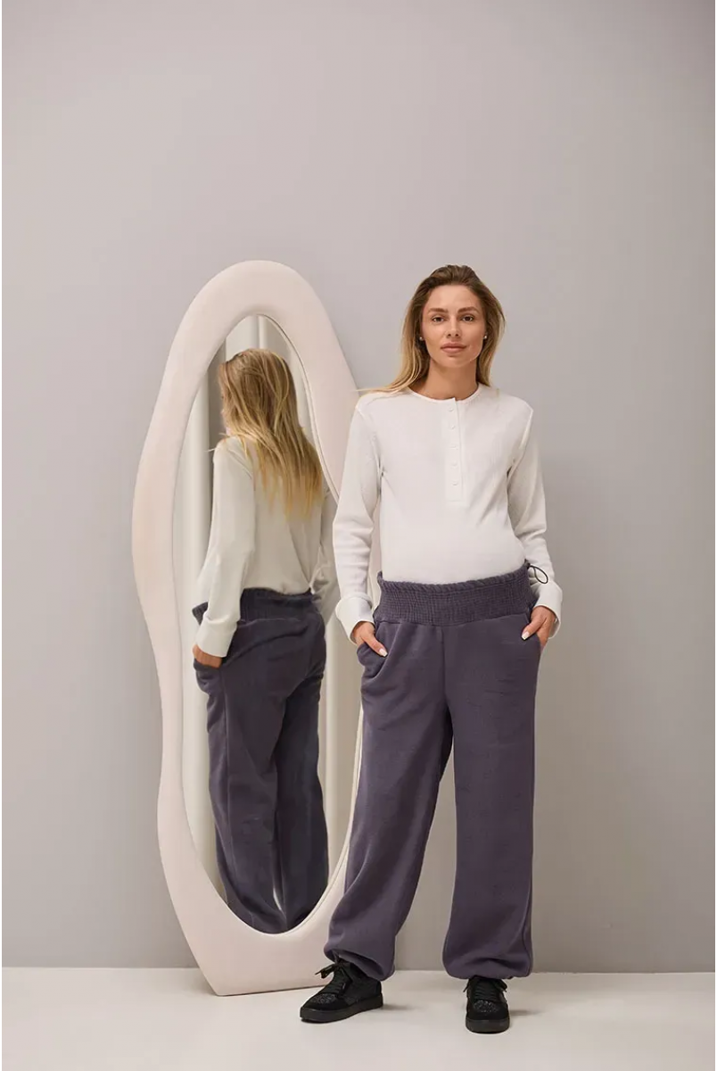 Теплі флісові штани для вагітних Sheridan - Графітовий Lullababe