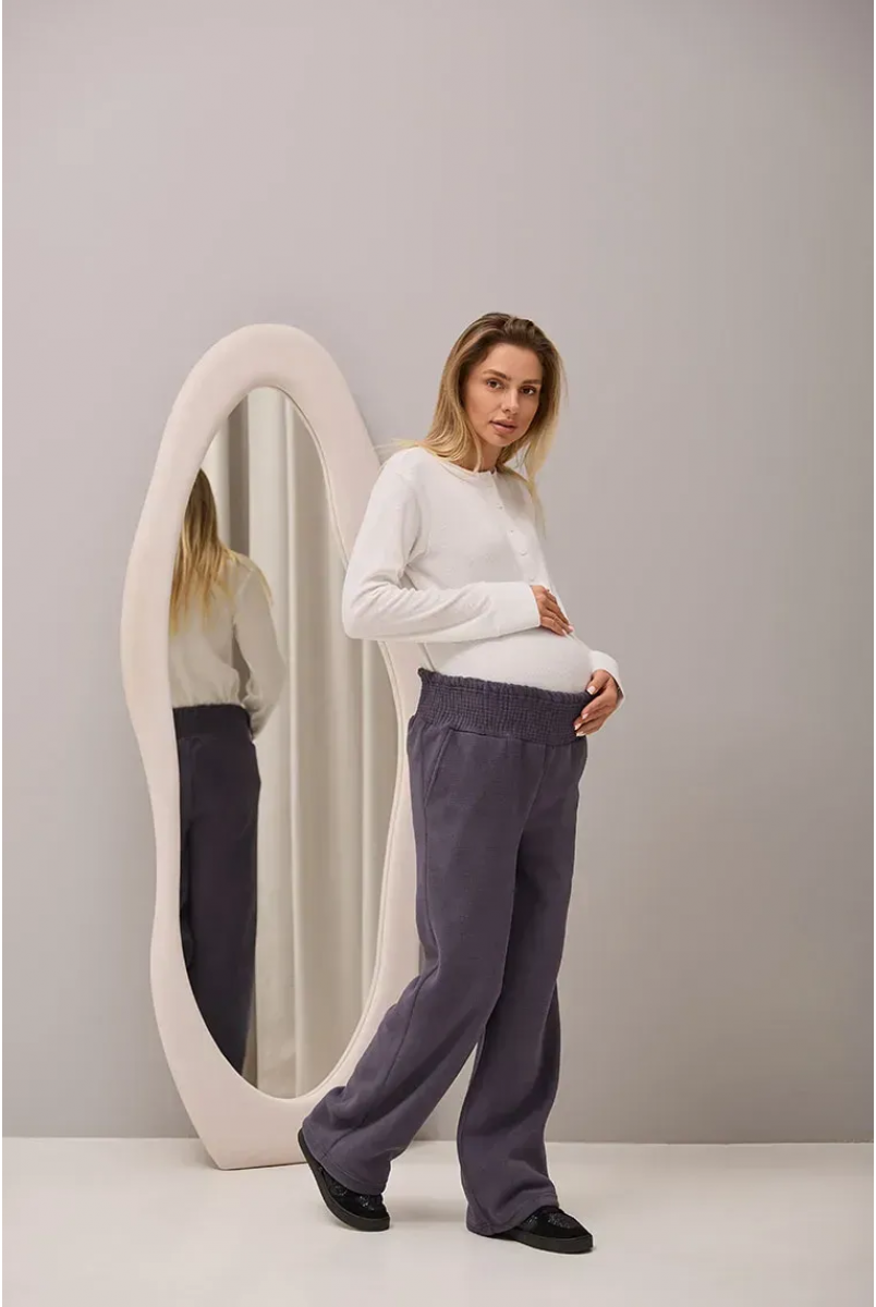 Теплі флісові штани для вагітних Sheridan - Графітовий Lullababe