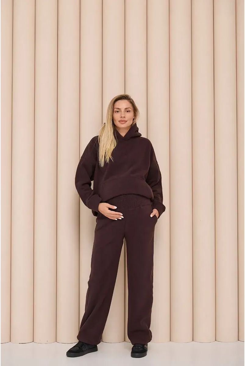 Теплі флісові штани для вагітних Sheridan - Шоколад Lullababe