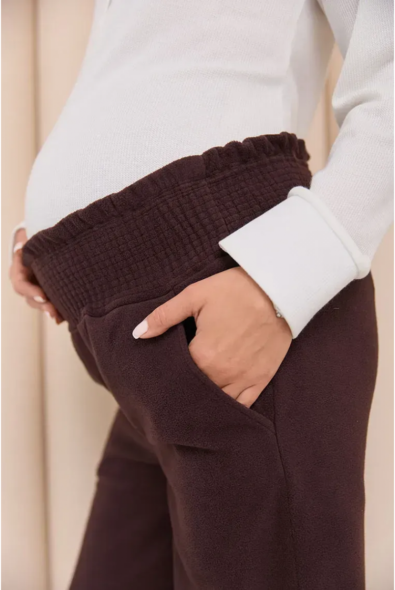 Теплі флісові штани для вагітних Sheridan - Шоколад Lullababe