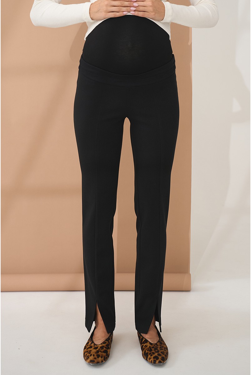 Теплые брюки-лосины для беременных Luana Черный Yula Mama