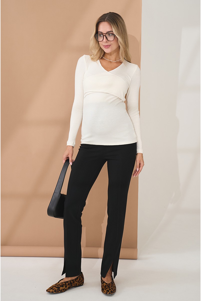 Теплые брюки-лосины для беременных Luana Черный Yula Mama