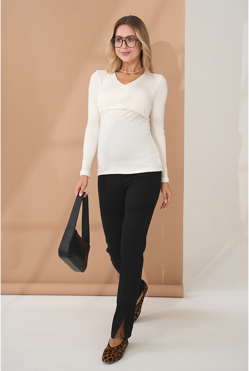 Теплые брюки-лосины для беременных Luana Черный Yula Mama