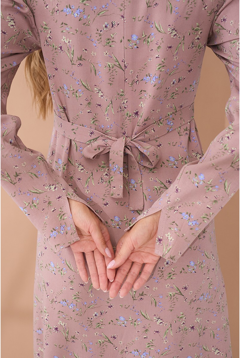 Платье для беременных и кормящих Ellender Пудра с цветами Yula Mama