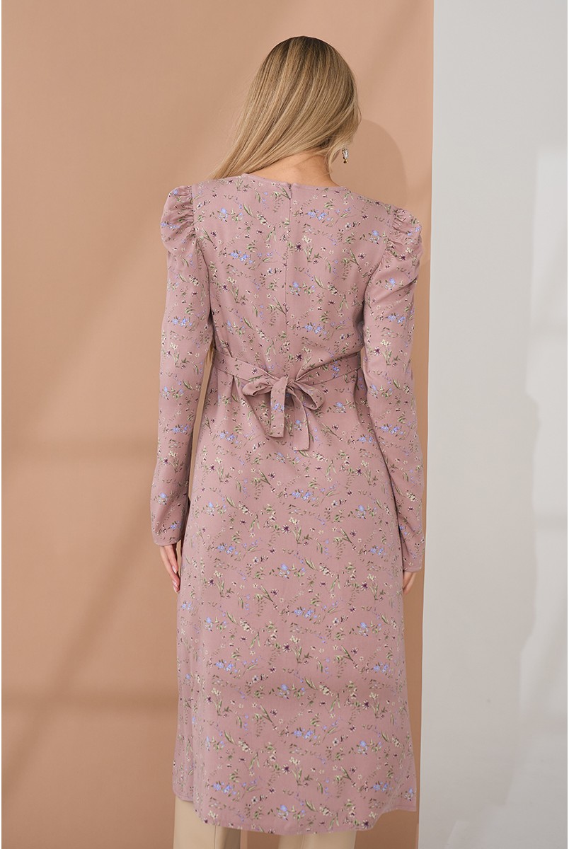 Платье для беременных и кормящих Ellender Пудра с цветами Yula Mama