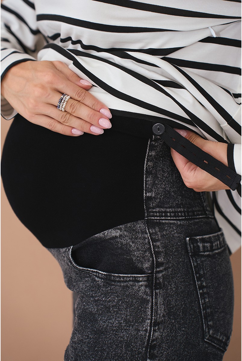 Джинсы для беременных Anne Черный Yula Mama