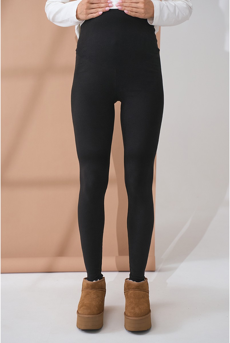 Теплі лосини для вагітних Amber Чорний Yula Mama