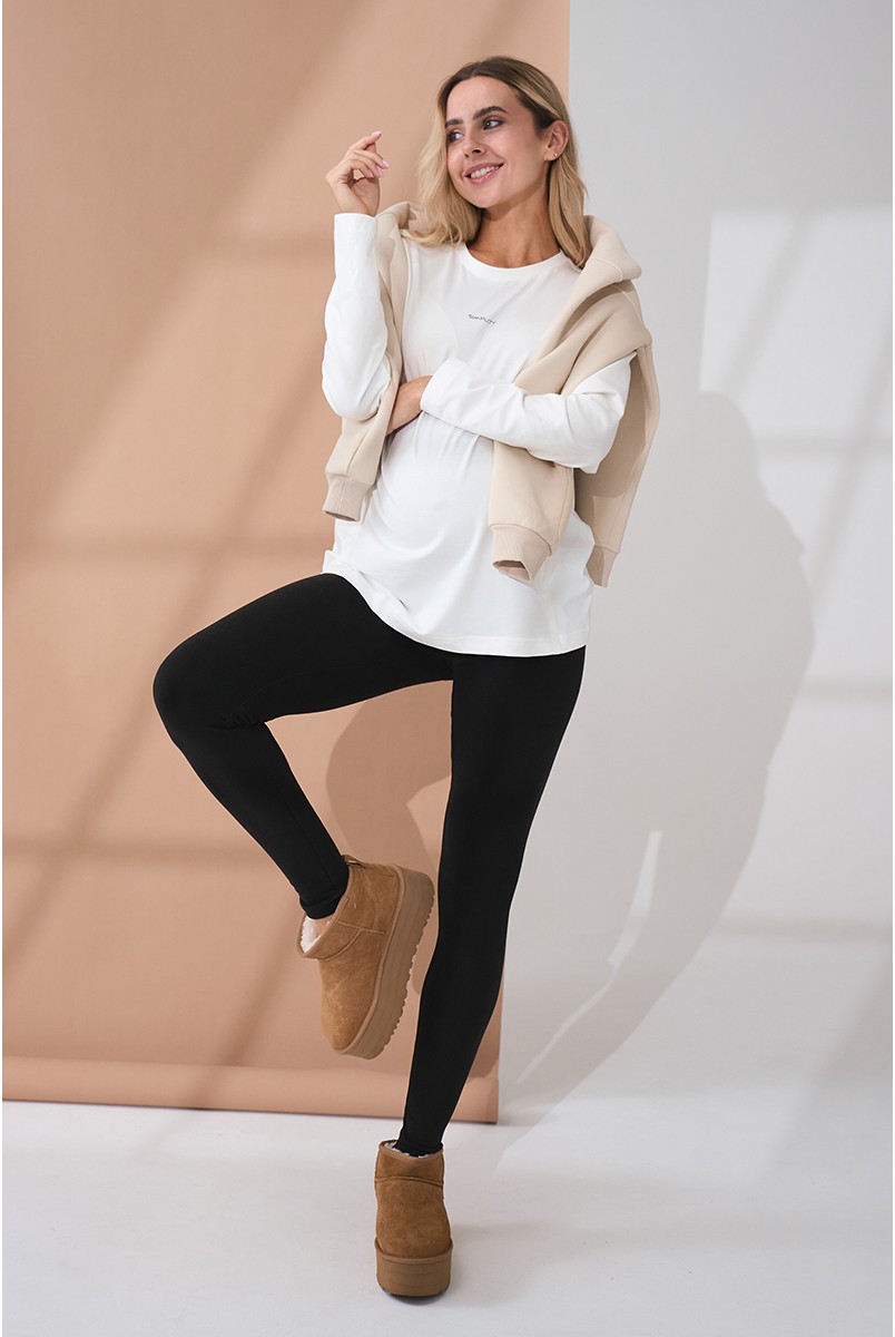 Теплі лосини для вагітних Amber Чорний Yula Mama