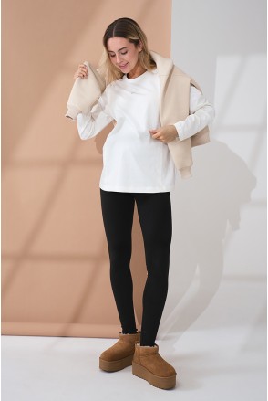 Теплі лосини для вагітних Amber Чорний Yula Mama