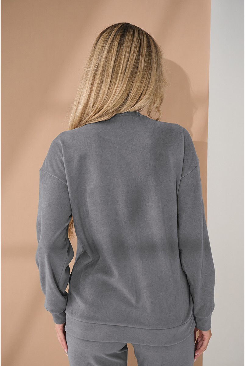 Теплий домашній костюм для вагітних та годуючих Litta Сірий Yula Mama