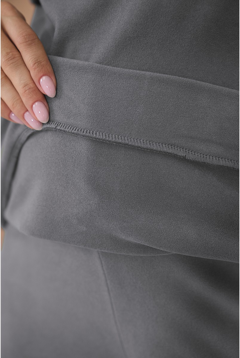 Теплий домашній костюм для вагітних та годуючих Litta Сірий Yula Mama