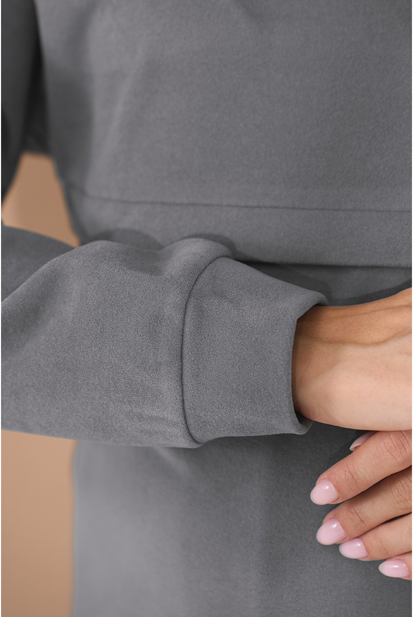 Теплий домашній костюм для вагітних та годуючих Litta Сірий Yula Mama