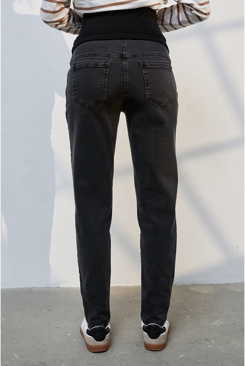 Джинсы для беременных и кормящих Ivonne Essential Fit Черно-серый Yula Mama