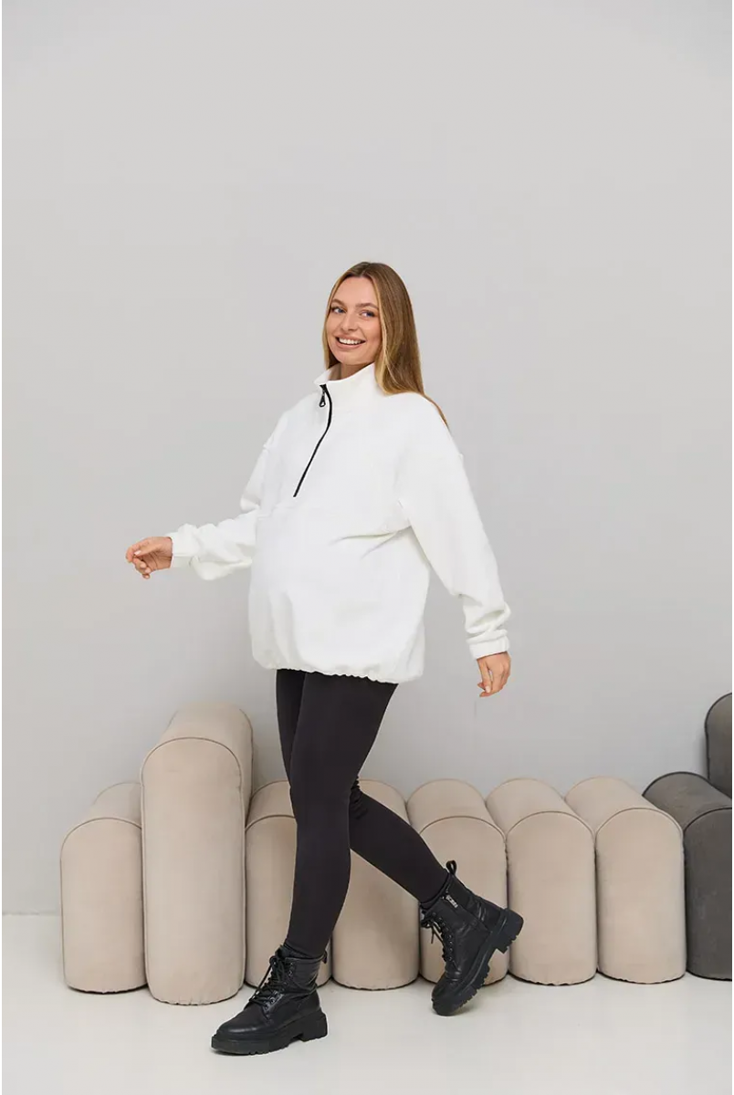 Флисовый свитшот для беременных и кормящих Fulton Молочный Lullababe