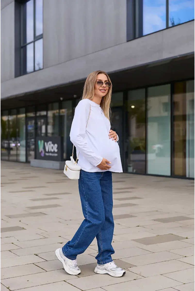 Лонгслив для беременных и кормящих Logan - Белый Lullababe