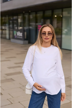 Лонгслив для беременных и кормящих Logan - Белый Lullababe