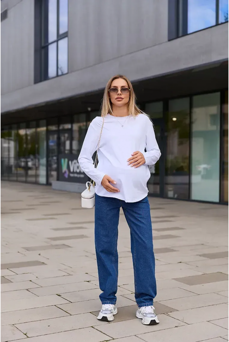 Лонгслив для беременных и кормящих Logan - Белый Lullababe