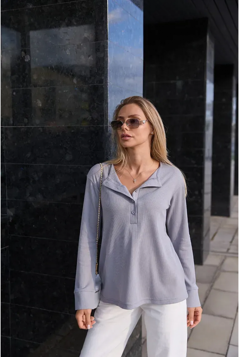 Лонгслив для беременных и кормящих Calgary - Светло-серый Lullababe