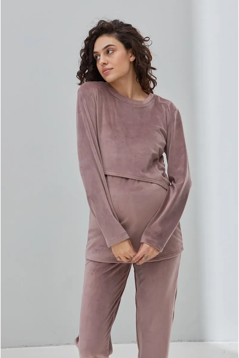 Домашний костюм для беременных и кормящих Hygge Фрезовый Yula Mama