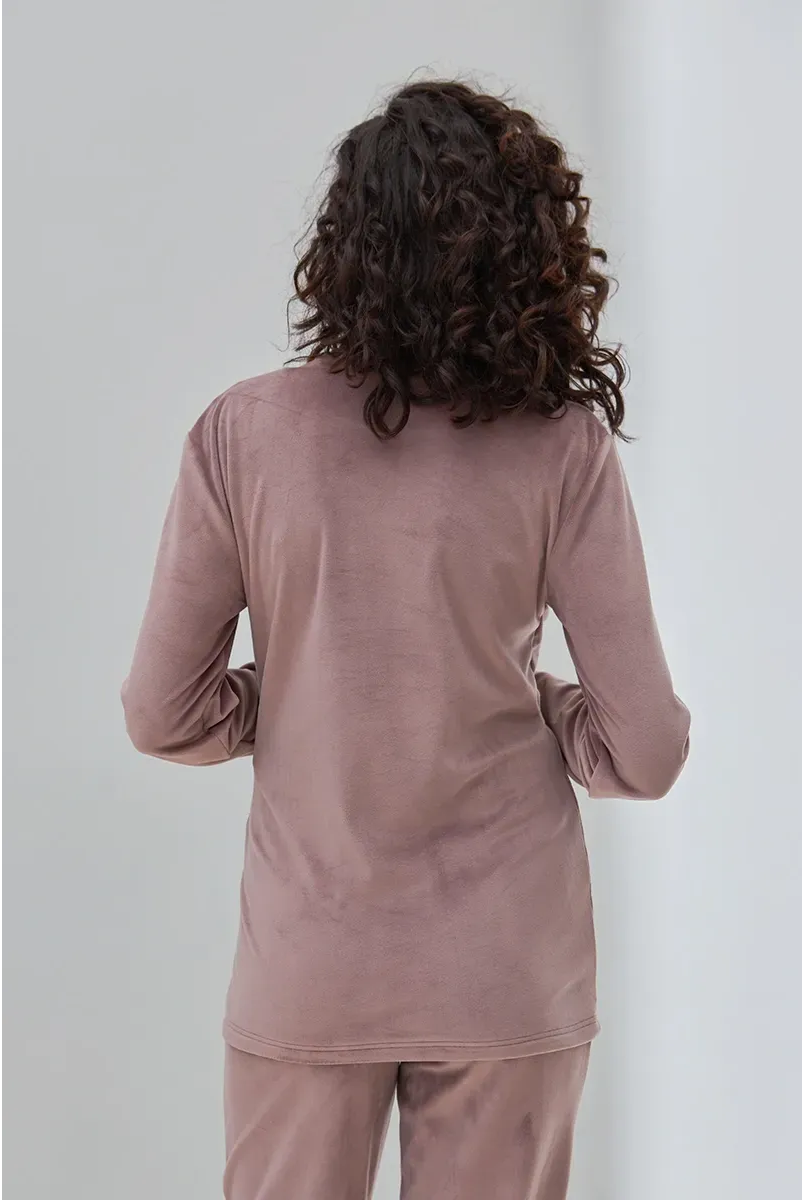 Домашний костюм для беременных и кормящих Hygge Фрезовый Yula Mama