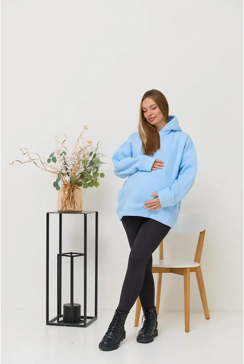 Теплый худи для беременных и кормящих Buffalo - Голубой Lullababe
