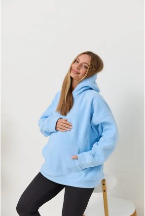 Теплый худи для беременных и кормящих Buffalo - Голубой Lullababe